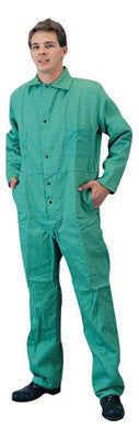Tillman Medium Green 9 Ounce 100% Cotton Westex Proban FR7A Flame Retardant Coverall With Snap Front Closure And 2 Rear, Front Pockets-eSafety Supplies, Inc