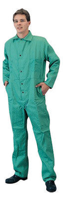 Tillman X-Large Green 9 Ounce 100% Cotton Westex Proban FR7A Flame Retardant Coverall With Snap Front Closure And 2 Rear, Front Pockets
