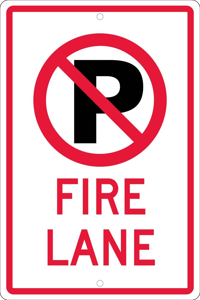 (No Parking Graphic)Fire Lane, 18X12, .063 Alum Sign - TM0101H-eSafety Supplies, Inc