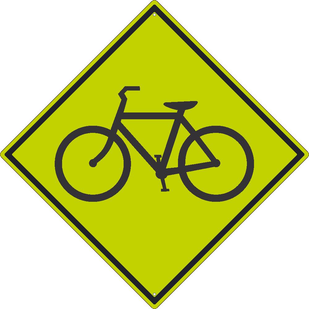 (Graphic Bike)Sign, 30X30, .080 Dg Ref Alum - TM183DG-eSafety Supplies, Inc