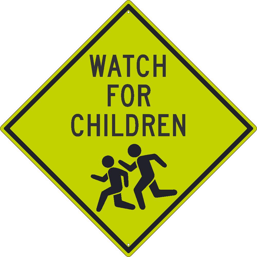 (Graphic Children Crossing) Sign, 30X30, .080 Dg Ref Alum - TM184DG-eSafety Supplies, Inc