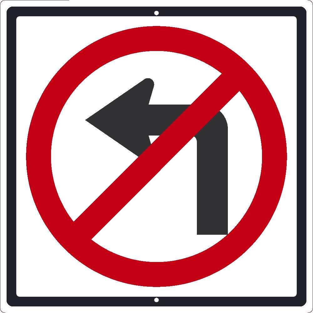 No Left Turn Graphic Traffic Sign-eSafety Supplies, Inc
