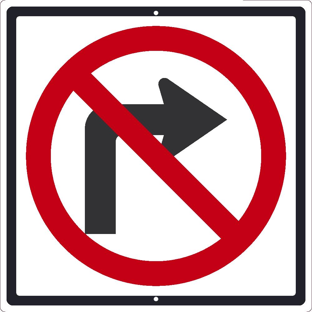 No Right Turn Graphic Traffic Sign-eSafety Supplies, Inc