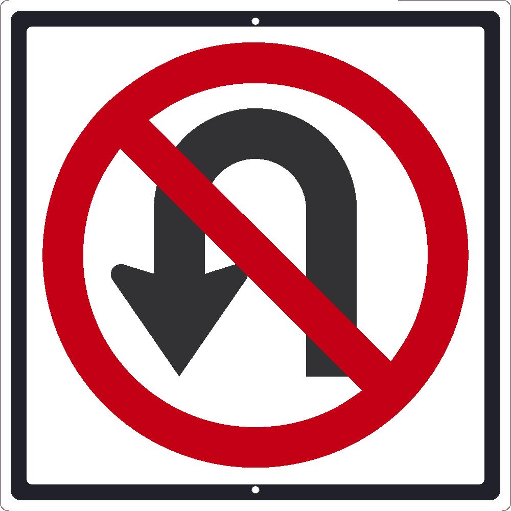 No U Turn Graphic Traffic Sign-eSafety Supplies, Inc