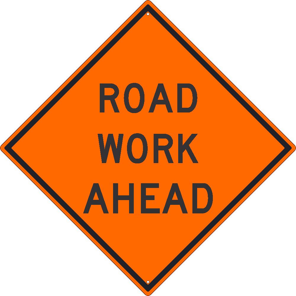 Roadwork Ahead Sign, 30X30, .080 Hip Ref Alum - TM229K-eSafety Supplies, Inc