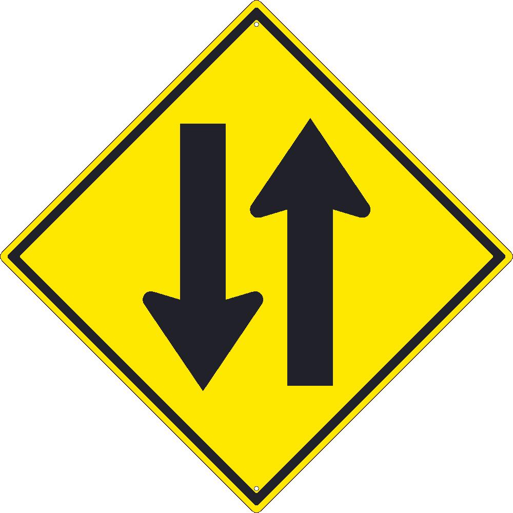 (Two Way Traffic Arrow Graphic) Sign, 30X30, .080 Hip Ref Alum - TM238K-eSafety Supplies, Inc