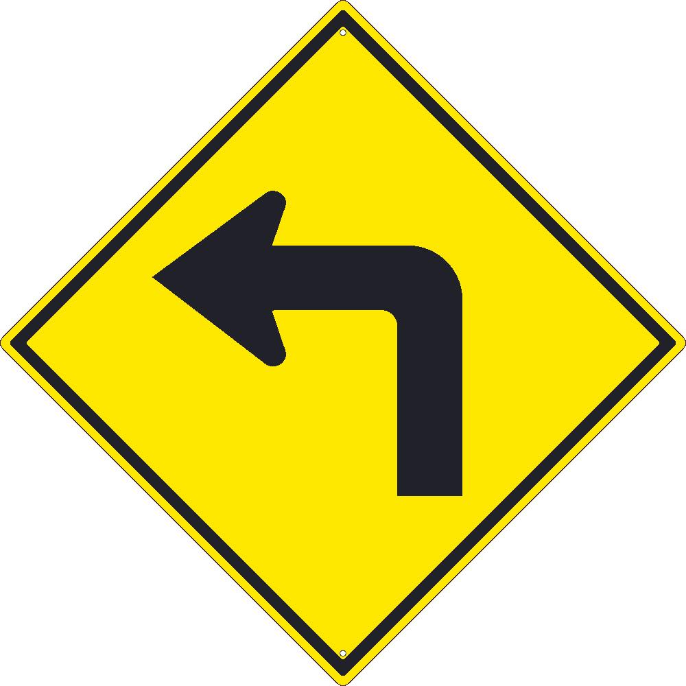 (Left Turn Arrow Graphic) Sign, 30X30, .080 Hip Ref Alum - TM239K-eSafety Supplies, Inc