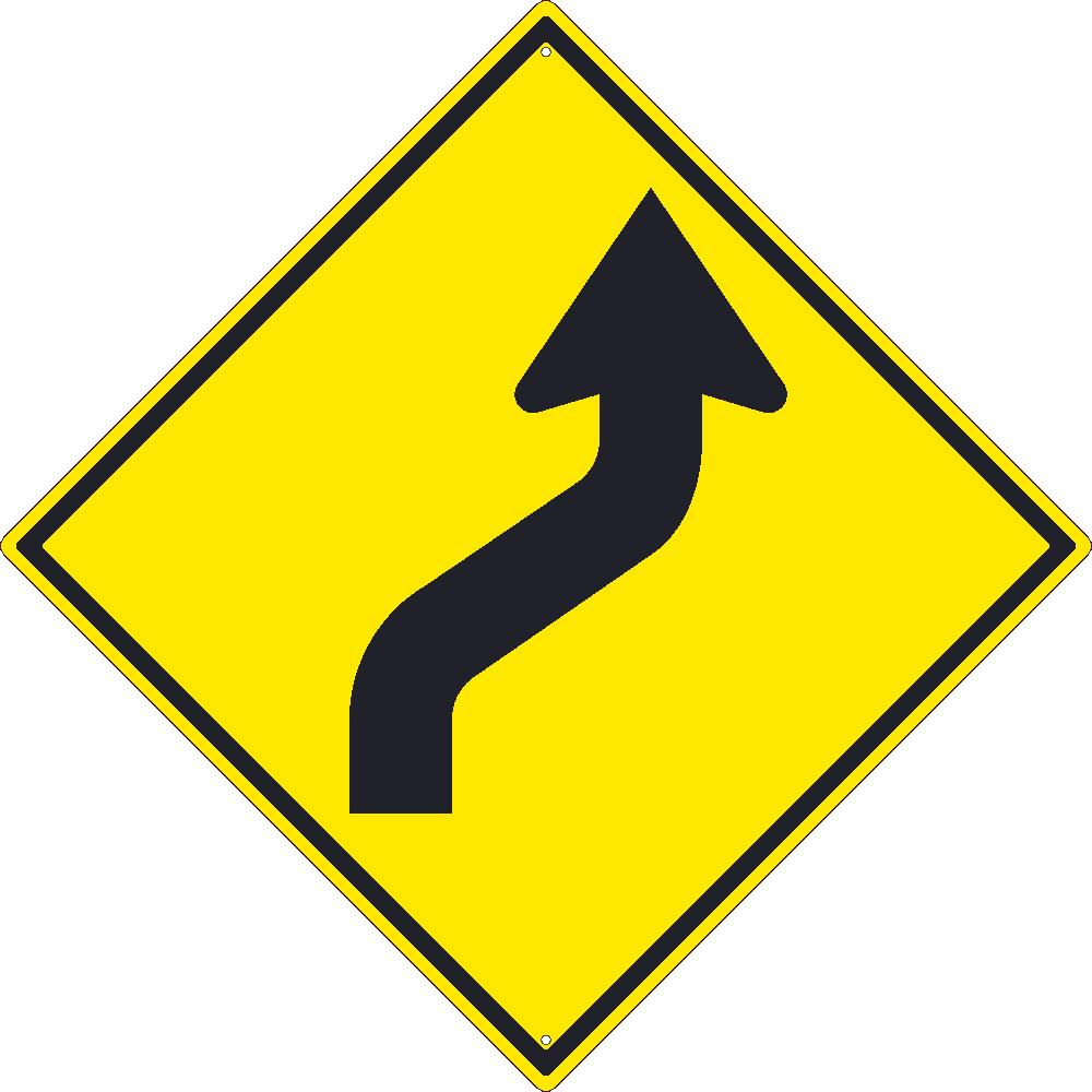 (Arrow Graphic Left) Lane Shift Sign, 30X30, .080 Hip Ref Alum - TM243K-eSafety Supplies, Inc