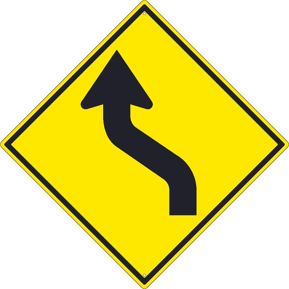 (Arrow Graphic Right) Lane Shift Sign, 30X30, .080 Hip Ref Alum - TM245K-eSafety Supplies, Inc