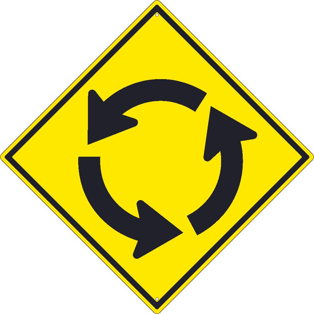(Roundabout Graphic)Sign, 30X30, .080 Hip Ref Alum - TM247K-eSafety Supplies, Inc