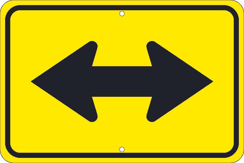 (Large Arrow Two Directions Graphic) Sign, 12X18, .080 Hip Ref Alum - TM255K-eSafety Supplies, Inc