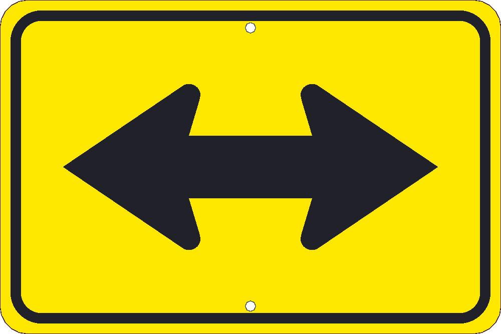 (Large Arrow Two Directions Graphic) Sign, 12X18, .080 Hip Ref Alum - TM255K-eSafety Supplies, Inc