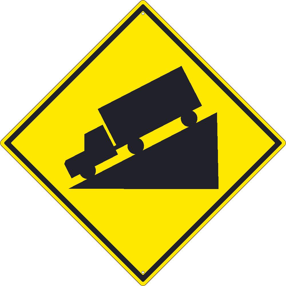 (Truck Decline Graphic)Sign, 30X30, .080 Hip Ref Alum - TM256K-eSafety Supplies, Inc