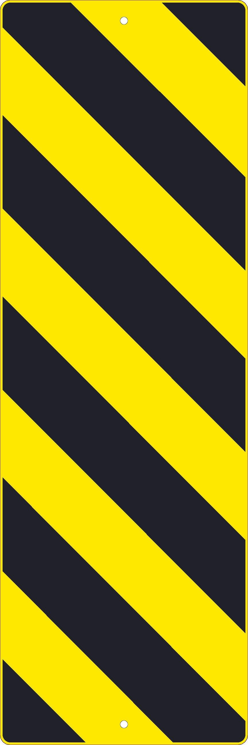 (Left Stripe Yellow Object Marker Graphic) Sign, 12X36, .080 Hip Ref Alum - TM266K-eSafety Supplies, Inc