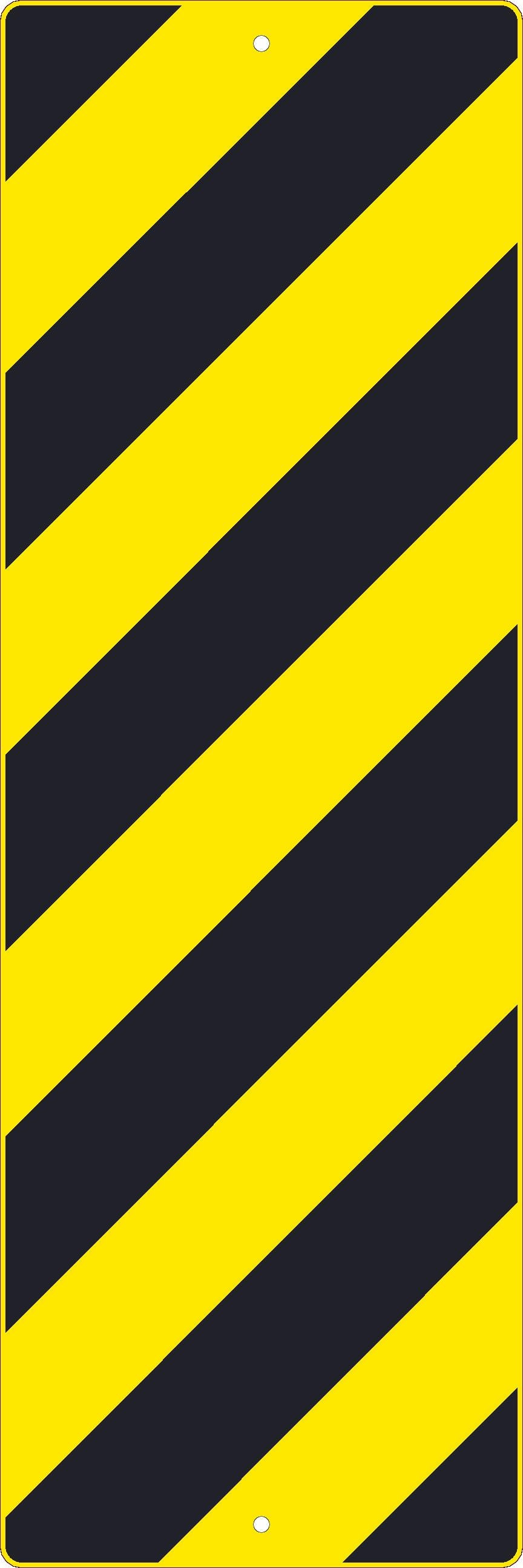 (Right Stripe Yellow Object Marker Graphic) Sign, 12X36, .080 Hip Ref Alum - TM267K