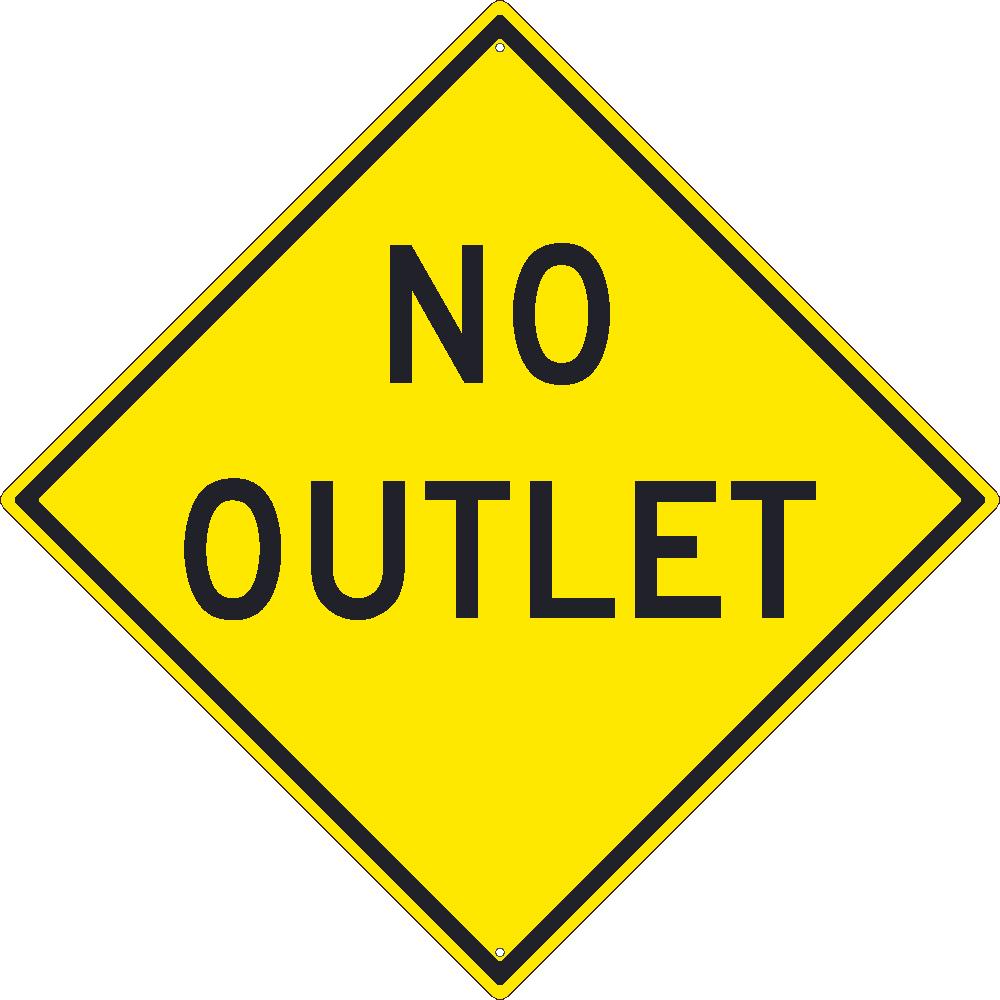 No Outlet Sign, 30X30, .080 Hip Ref Alum - TM269K-eSafety Supplies, Inc
