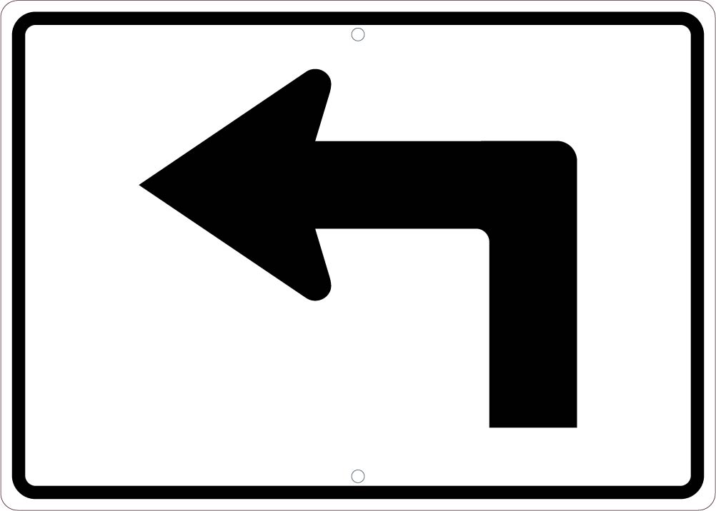 Advance Turn Arrow Left Sign, 15X21,.080 Egp Ref Alum - TM500J-eSafety Supplies, Inc