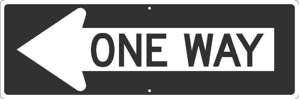 One Way Arrow Left Sign,12X36,.080 Hip Ref Alum - TM508K-eSafety Supplies, Inc