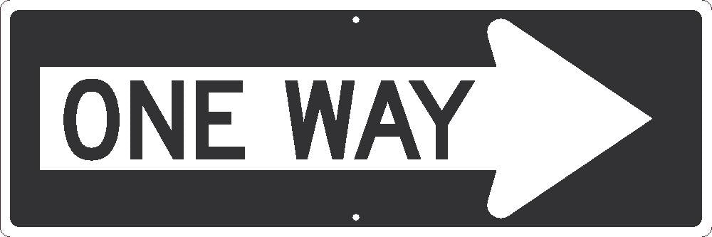 One Way Arrow Right Sign, 12X36,.080 Hip Ref Alum - TM509K-eSafety Supplies, Inc