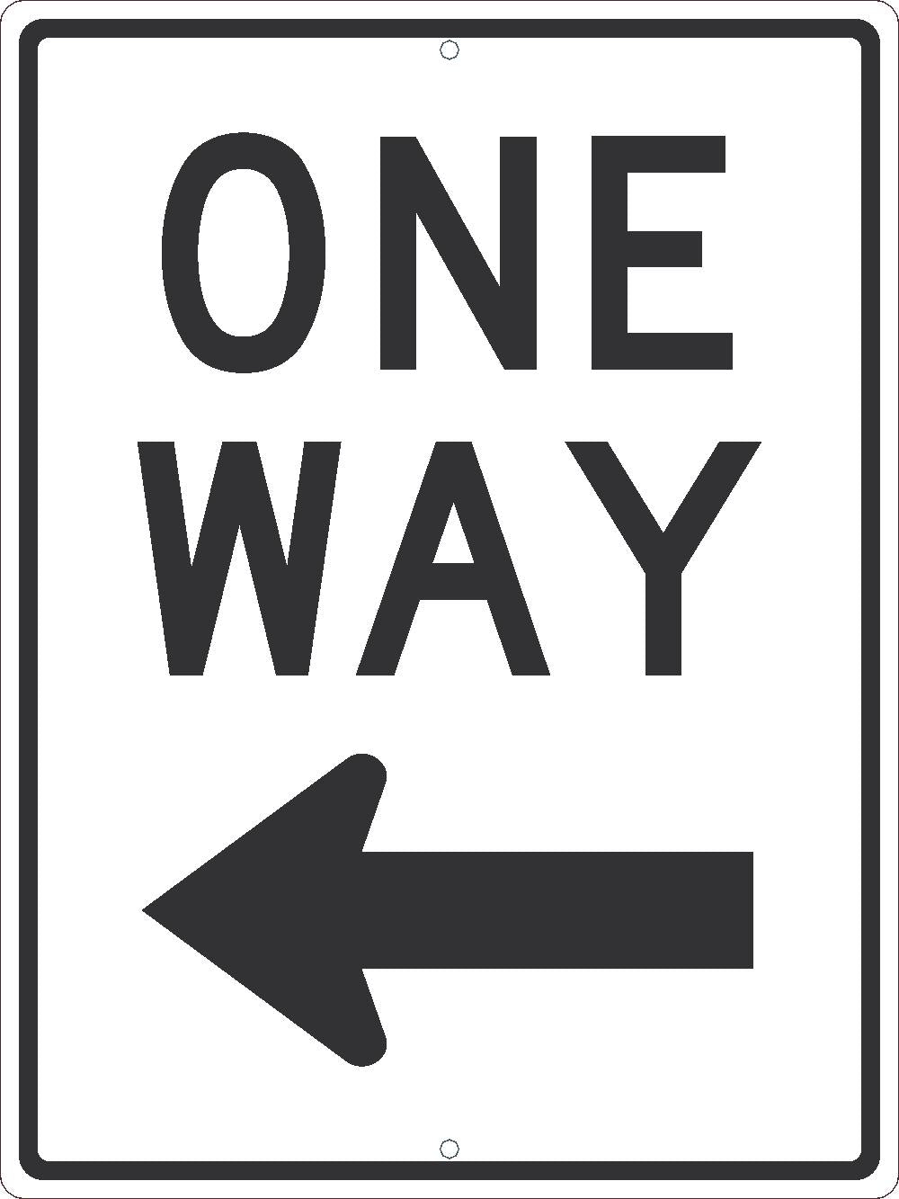 One Way Arrow Left Sign (With Arrow), 24X18,.080 Egp Ref Alum - TM510J-eSafety Supplies, Inc