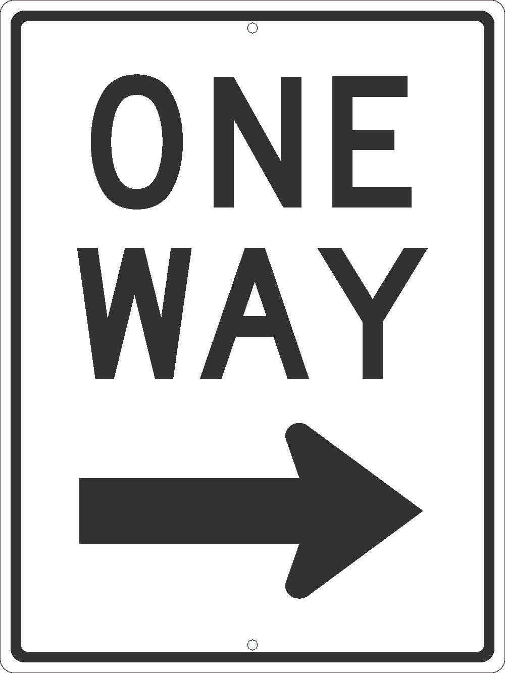 One Way Arrow Right Sign(With Arrow), 24X18,.080 Egp Ref Alum - TM511J-eSafety Supplies, Inc