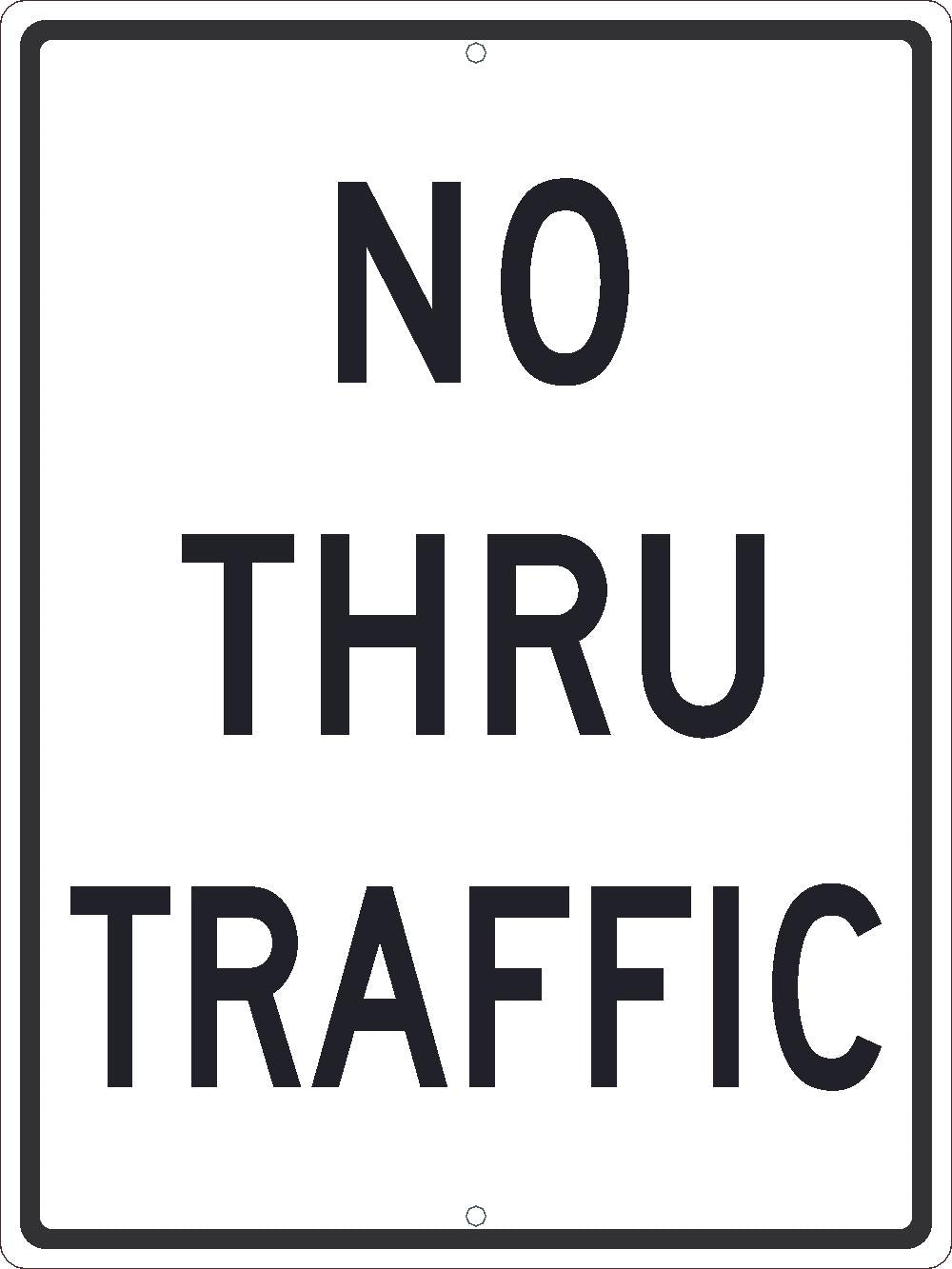 No Thru Traffic Sign, 24X18, .080 Egp Ref Alum - TM515J-eSafety Supplies, Inc
