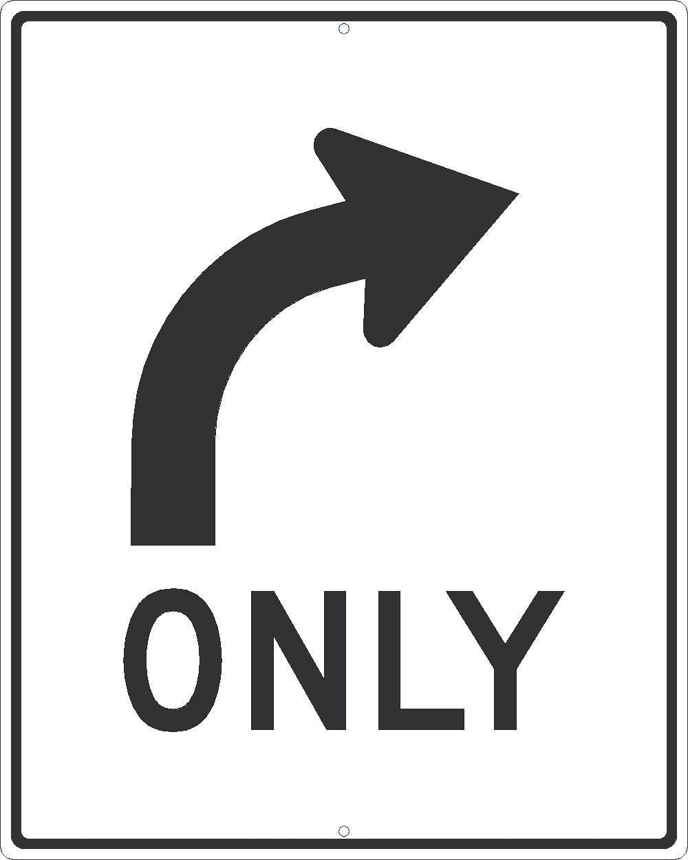 Only (Right Turn Arrow With Graphic)Sign, 30X24,.080 Egp Ref Alum - TM522J-eSafety Supplies, Inc