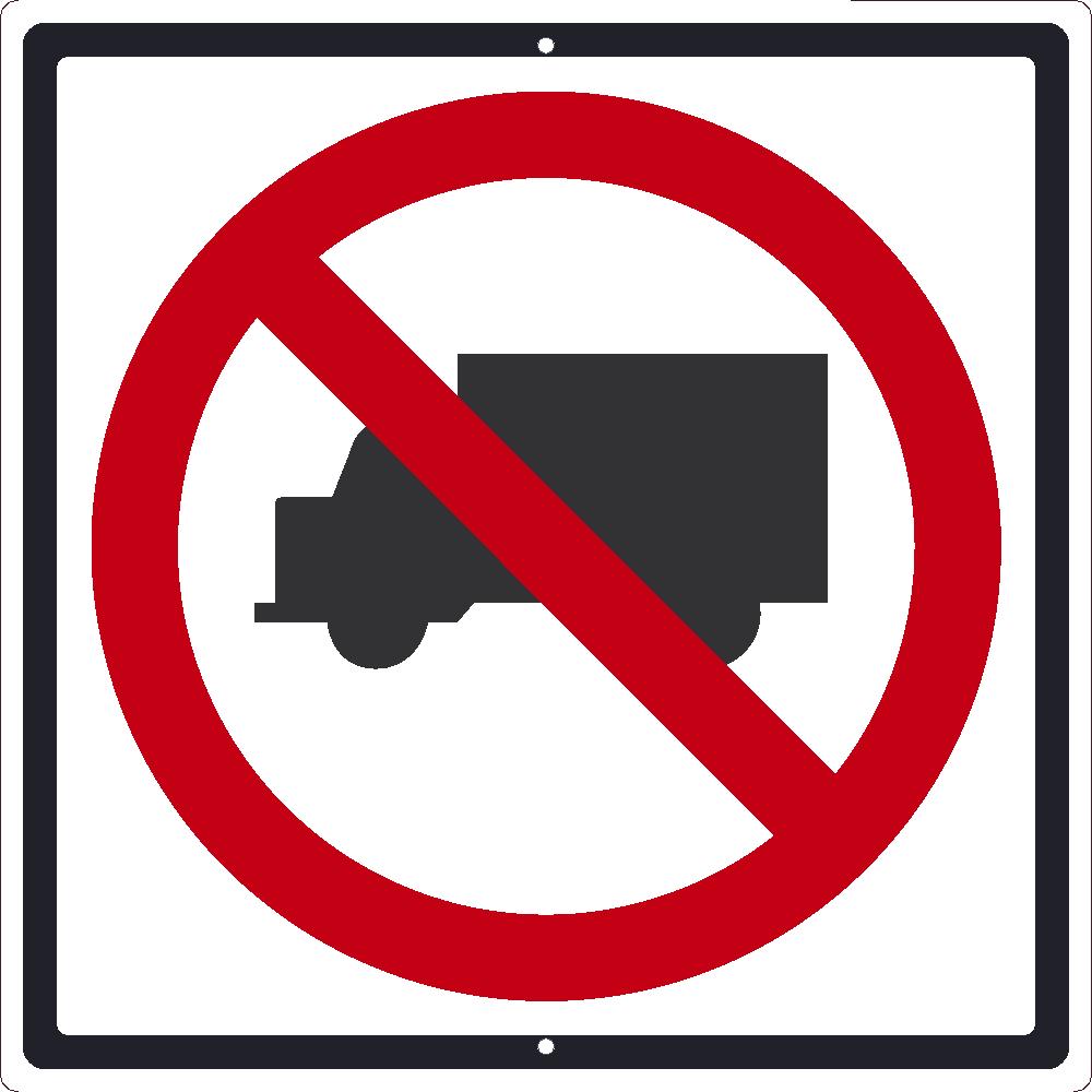 No Trucks(Graphic)Sign, 24X24, .080 Hip Ref Alum - TM537K-eSafety Supplies, Inc