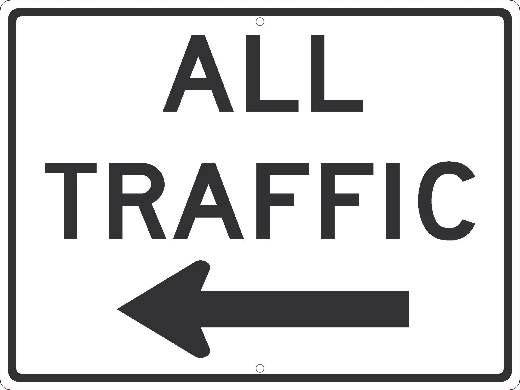 All Traffic(Graphic Arrow Left)Sign, 24X18, .080 Egp Ref Alum - TM546J-eSafety Supplies, Inc