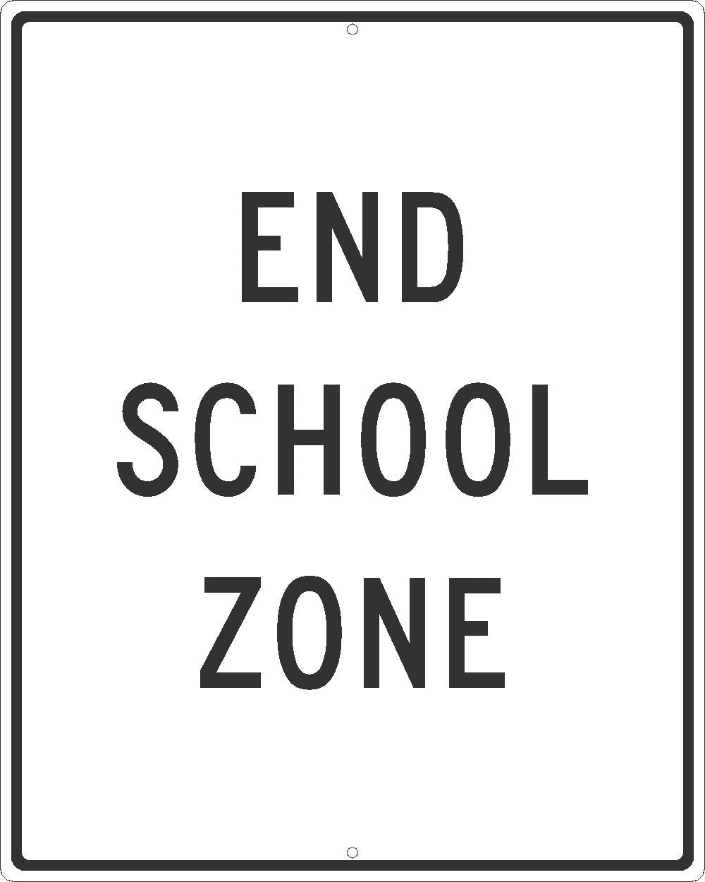 End School Zone Sign, 30X24, .080 Egp Ref Alum - TM600J-eSafety Supplies, Inc