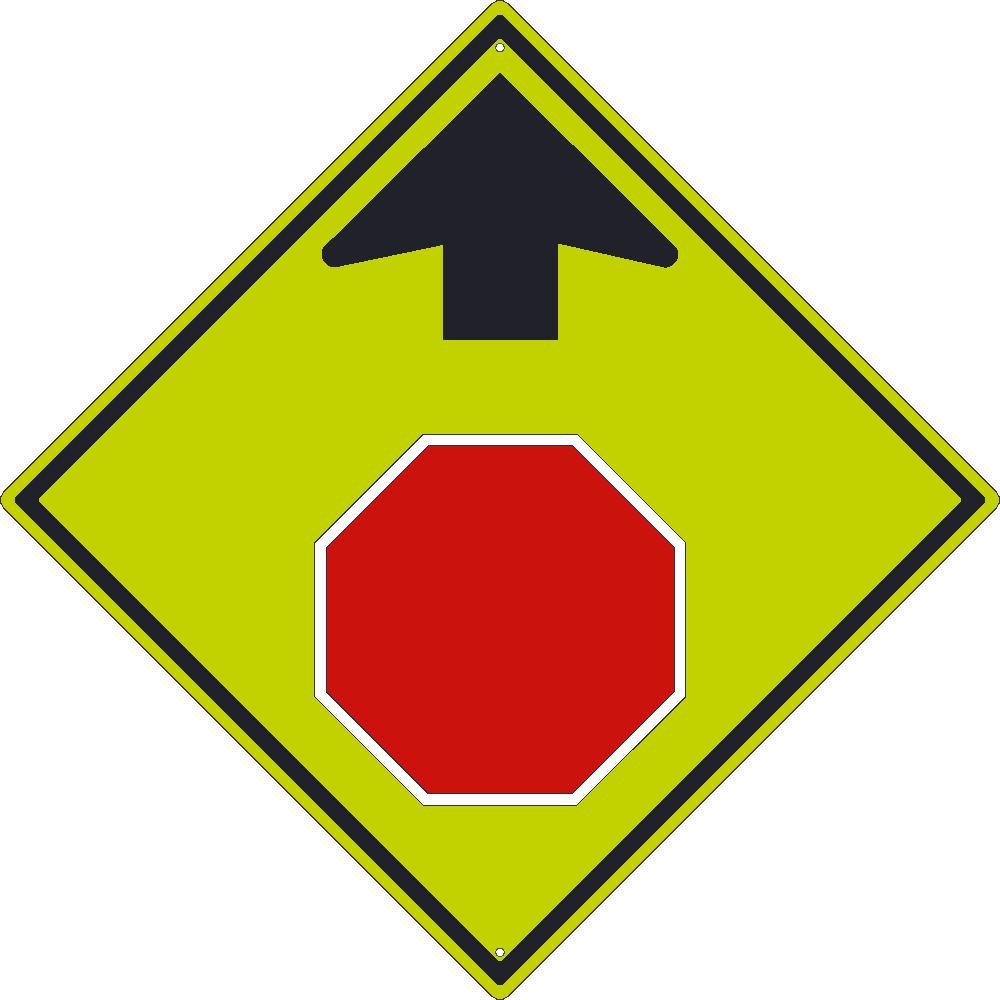 (Graphic Stop Ahead)Sign, 30X30,.080 Dg Ref Alum - TM609DG-eSafety Supplies, Inc