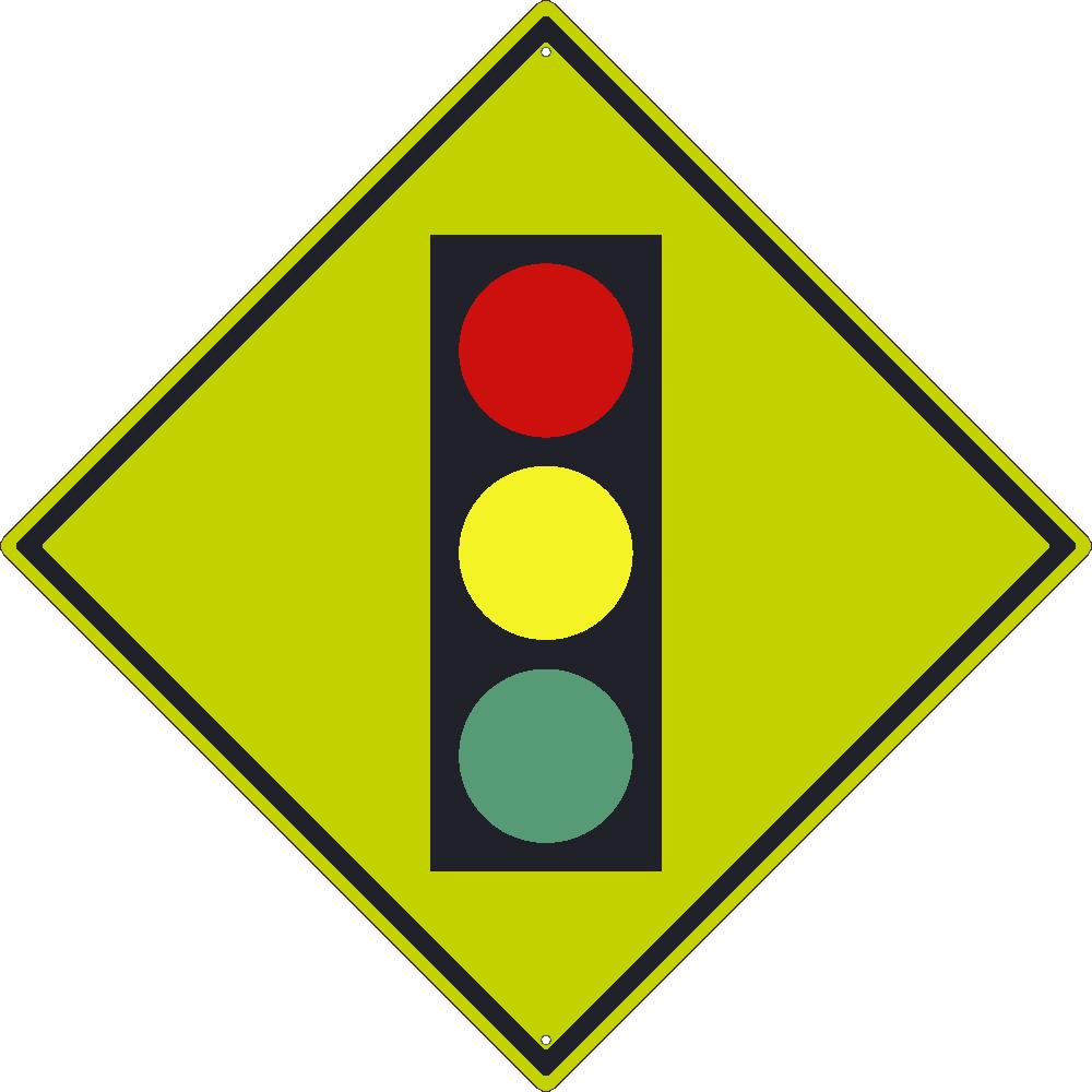 Intersection(Graphic Traffic Light) Sign, 30X30,.080 Dg Ref Alum - TM612DG-eSafety Supplies, Inc