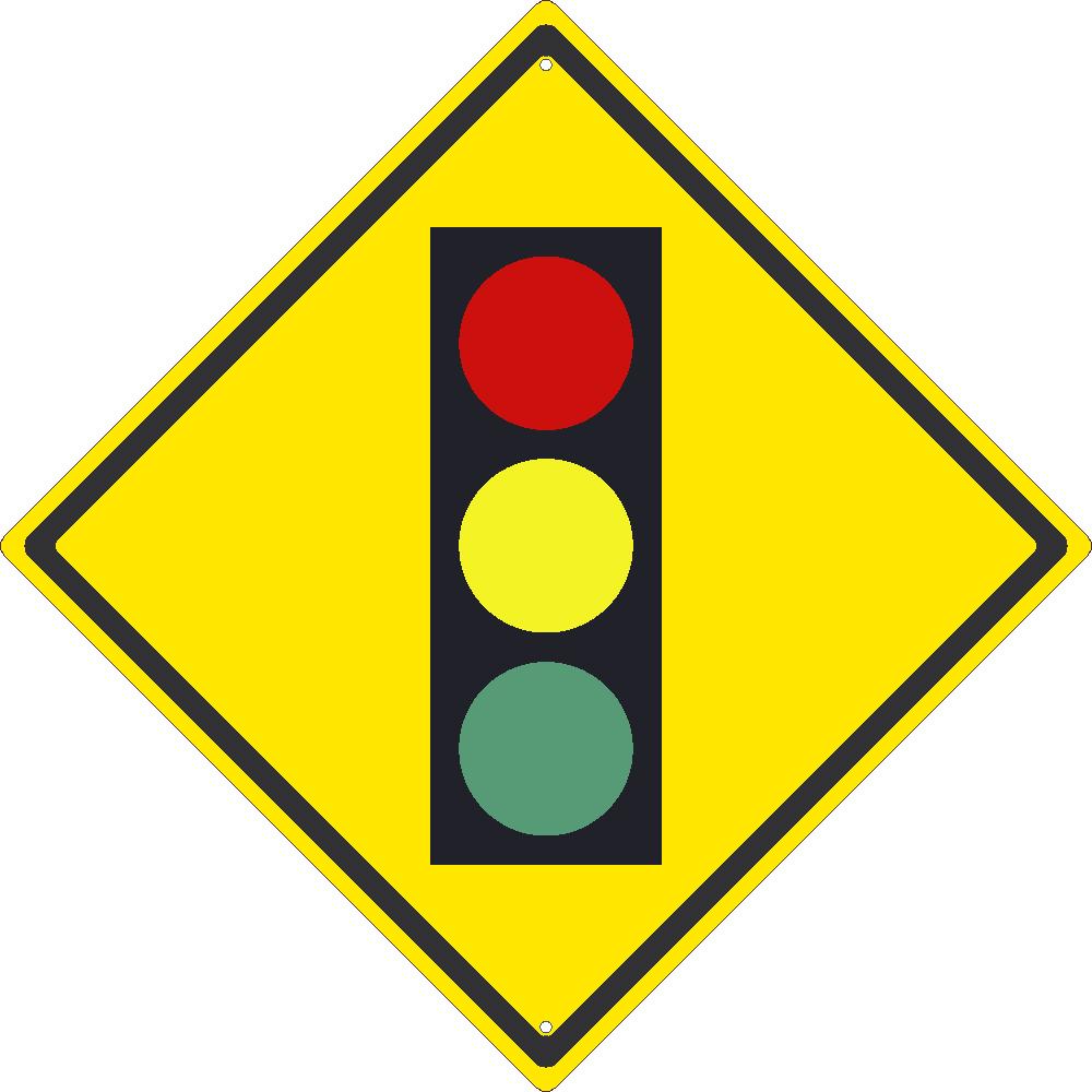 Intersection(Graphic Traffic Light) Sign, 24X24,.080 Hip Ref Alum - TM612K-eSafety Supplies, Inc