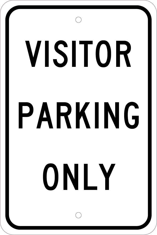 Visitor Parking Only, 18X12, .080 Egp Ref Alum Sign - TM624J-eSafety Supplies, Inc
