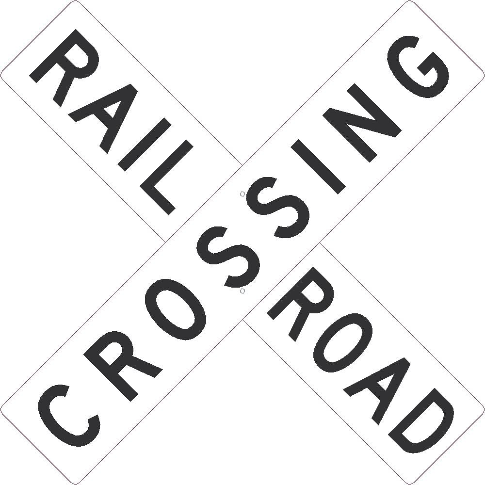 Railroad Crossing, 9"X48",2 Sign Panels Cross X,.080 Hip Ref Alum - TM9326K-eSafety Supplies, Inc