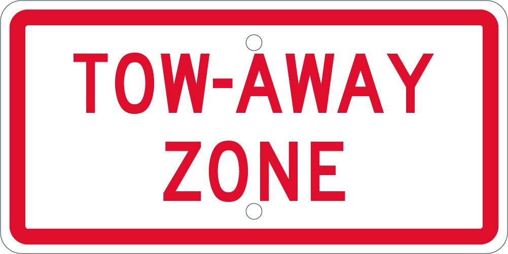 Tow-Away Zone, 6X12 Plaque Sign, .063 Alum - TMA55H-eSafety Supplies, Inc