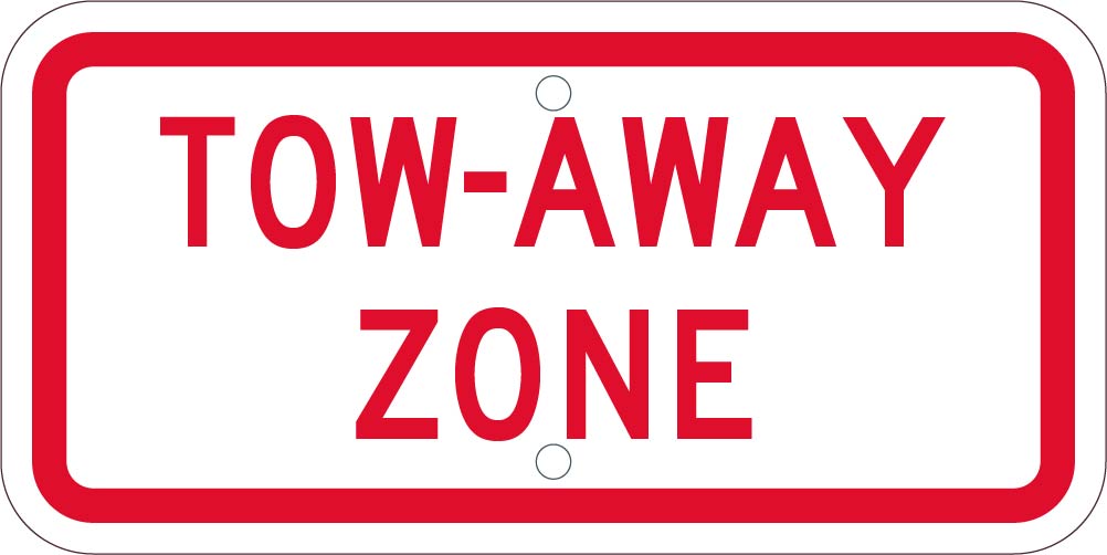 Tow-Away Zone, 6X12 Plaque Sign, .080 Ref Alum - TMA55J-eSafety Supplies, Inc