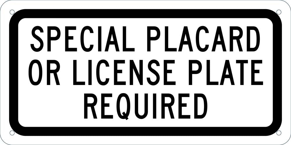 Handicapped Parking California Special License Plate Required Sign-eSafety Supplies, Inc