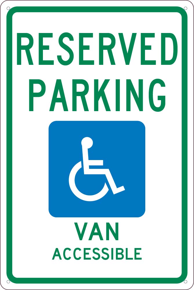 State Handicapped Reserved Parking Van Accessible Sign-eSafety Supplies, Inc
