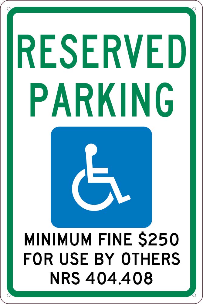 State Handicapped Reserved Parking Sign Nevada-eSafety Supplies, Inc