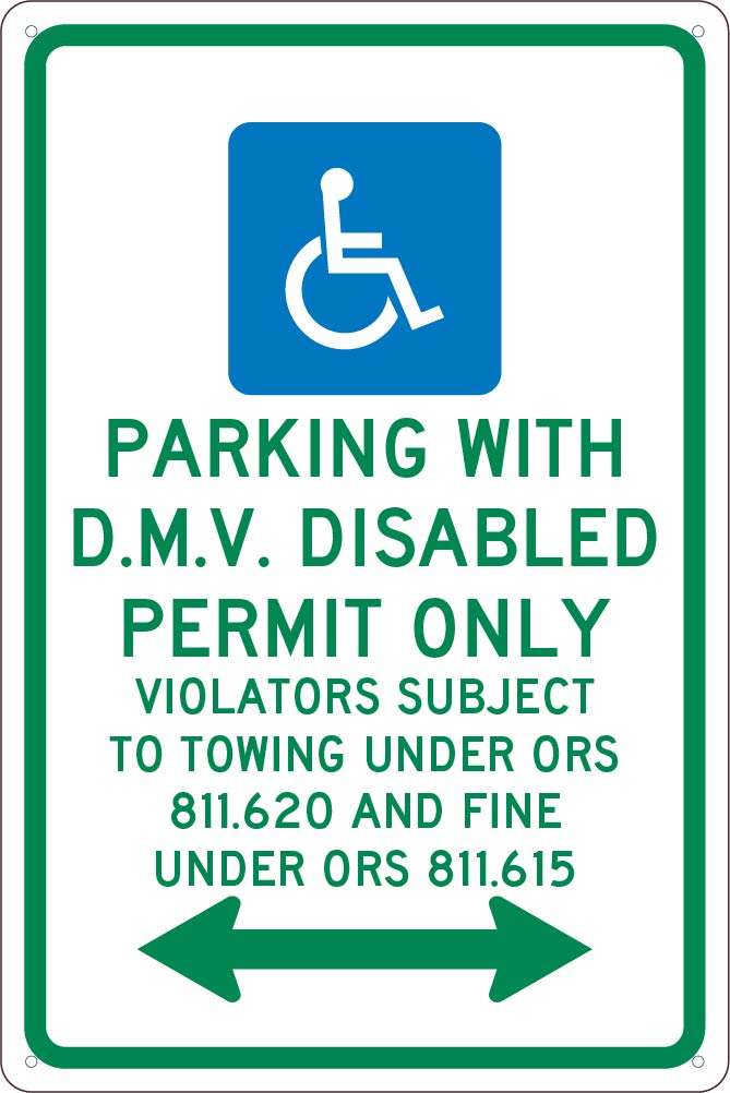 State Handicapped Reserved Parking Sign Oregon-eSafety Supplies, Inc