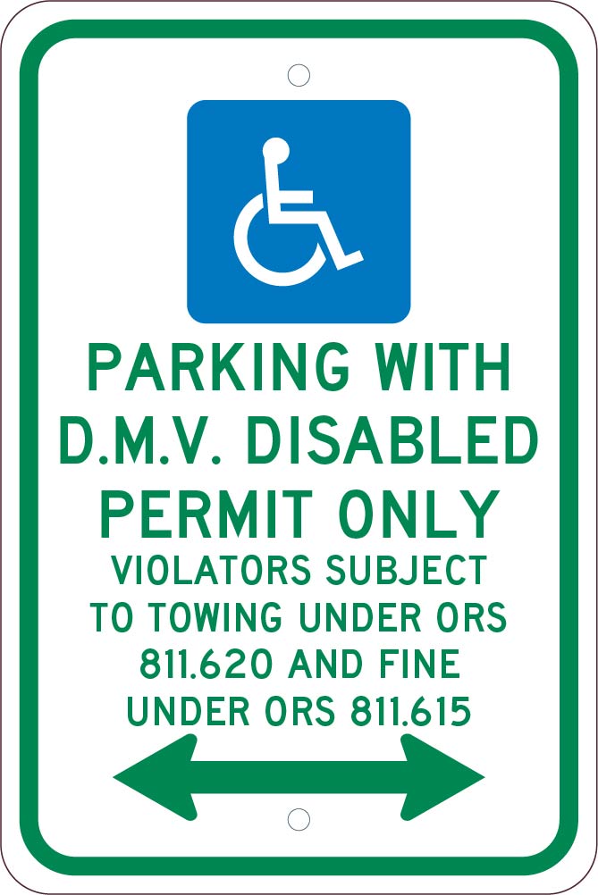 State Handicapped Reserved Parking Sign Oregon-eSafety Supplies, Inc