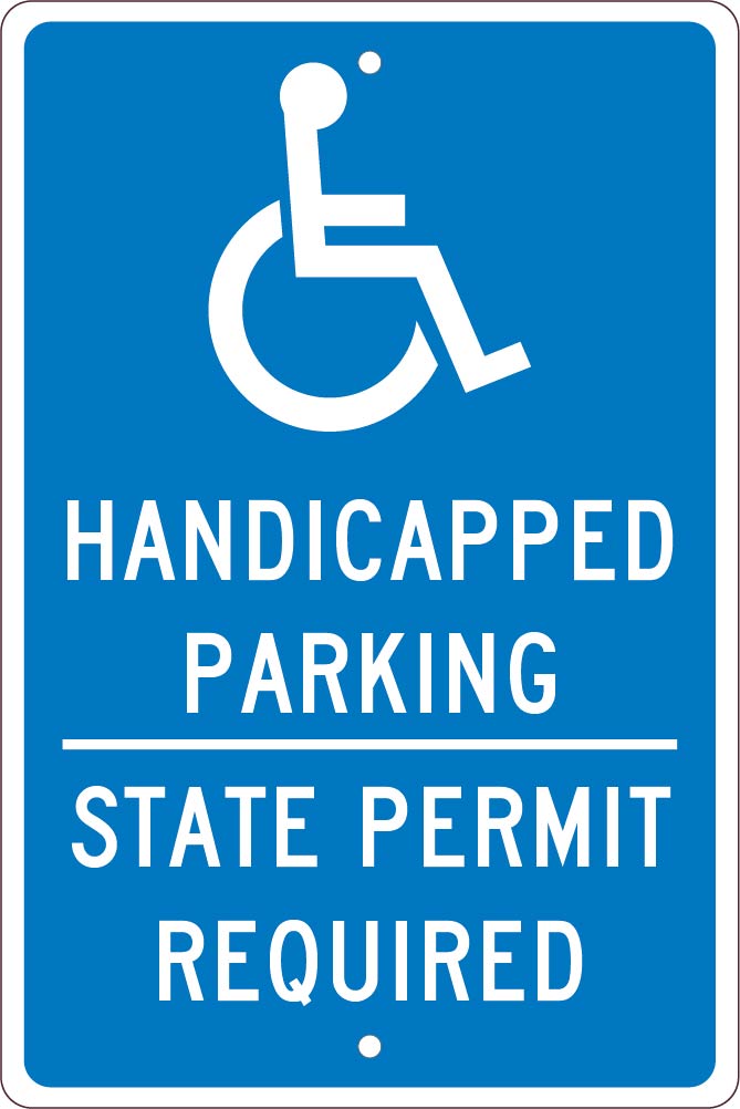 State Handicapped Parking Permit Required Sign-eSafety Supplies, Inc