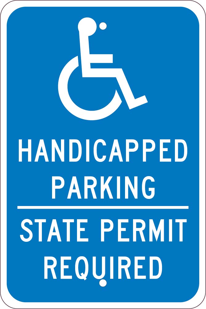 State Handicapped Parking Permit Required Sign-eSafety Supplies, Inc