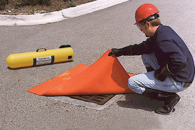 UltraTech 48" X 48" X 3/8" Ultra-Drain Seal Orange Polyurethane Non-Absorbing Square Drain Seal-eSafety Supplies, Inc