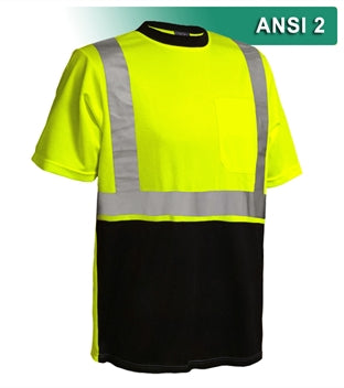 Safety Shirt: Hi Vis Pocket Shirt: Two-Tone Birdseye: ANSI 2-eSafety Supplies, Inc