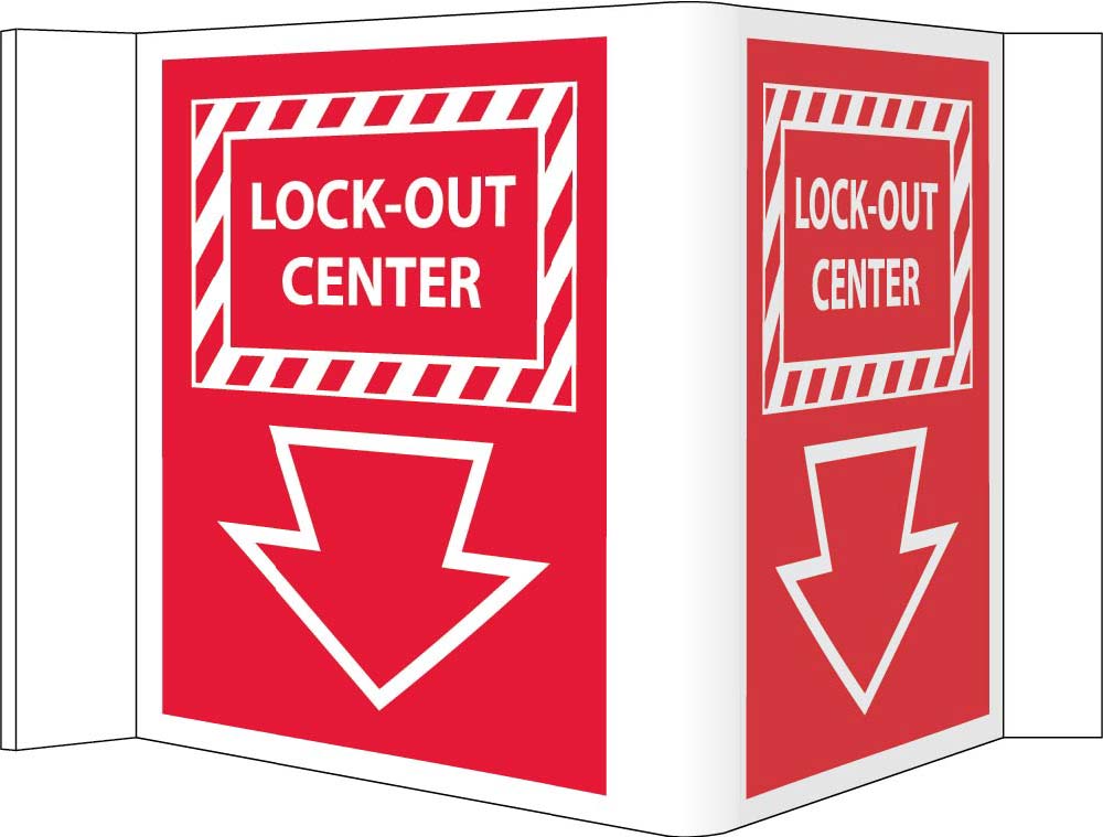 3-View Lock-Out Center Sign-eSafety Supplies, Inc