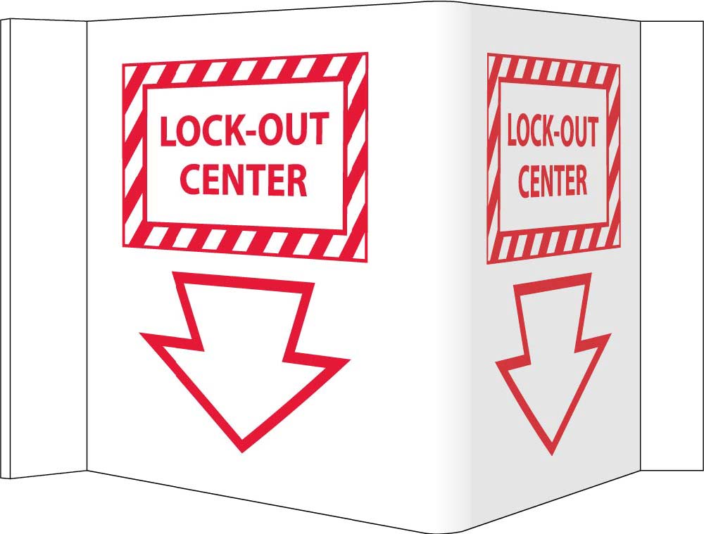3-View Lock-Out Center Sign-eSafety Supplies, Inc