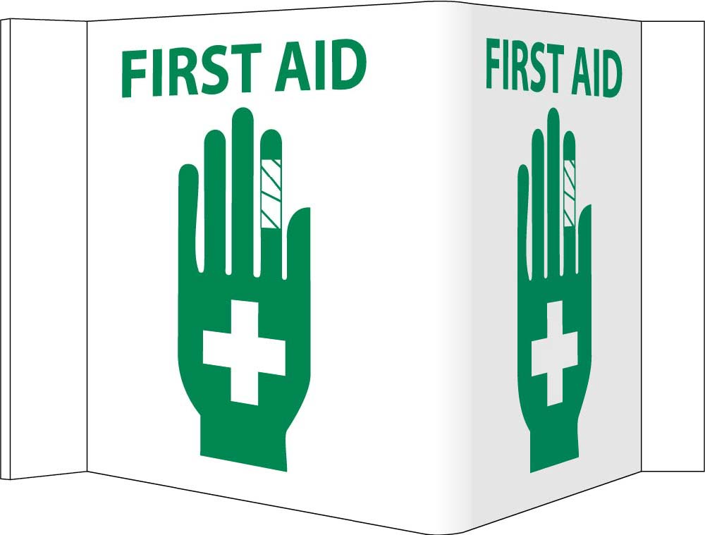 3-View First Aid Sign-eSafety Supplies, Inc