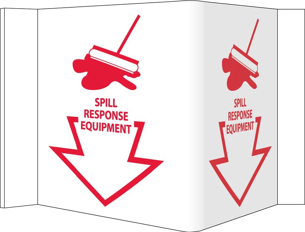 3-View Spill Response Equipment Sign-eSafety Supplies, Inc